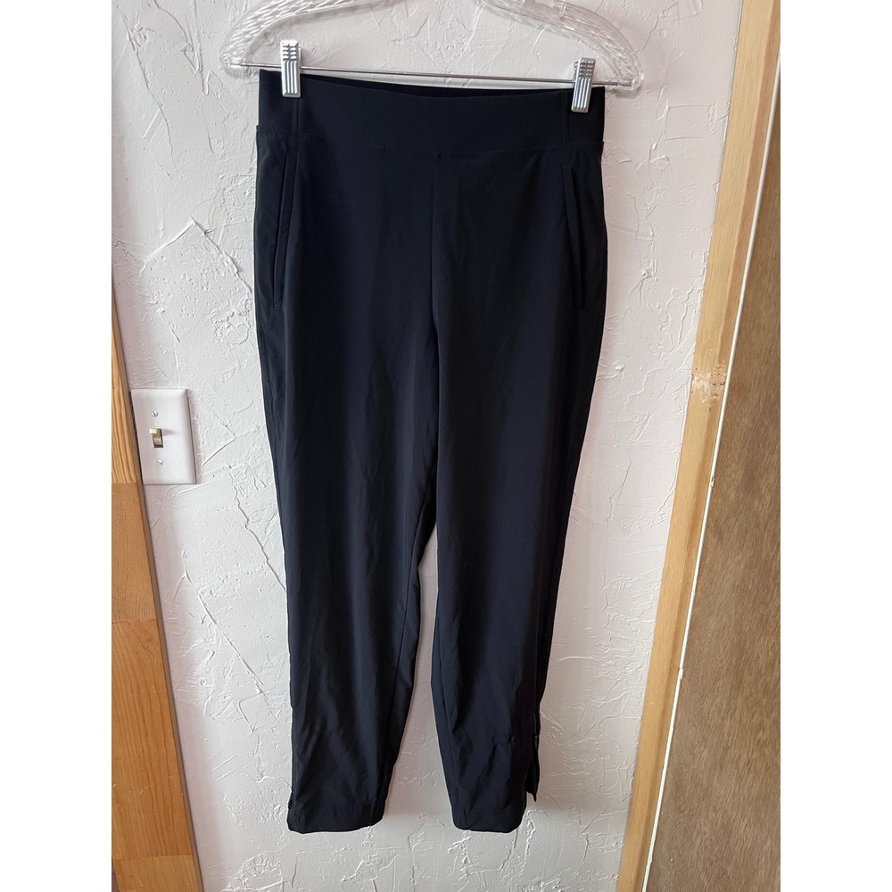 Athleta Black High Rise Jogger‎ Pants Womens Size 4 Zipper Pockets Ankle Zip